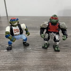Vintage 1993 Mirage Ninja Turtles Lot Of 2 Action Figures Donatello Raphael 90s